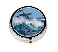 Common Bottlenose DolphinMeta Pill Box 3 Compartment Medicine Case,Portable Organizer