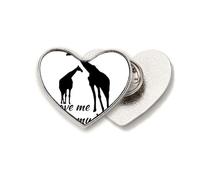 Common Knowledge English Language Culture Giraffe Heart Metal Pin Brooch Clip Love