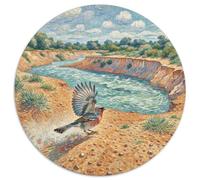 Common Linnet 1000 Piece Jigsaw Bird Round Jigsaw for Adults And Kids Colorful Unique Challenge Games Scene Creative 1000pcs (67.5x67.5cm)