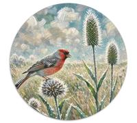 Common Linnet 1000 Piece Jigsaw Bird Round Puzzles for Adults And Kids Modern Unique Challenge Games Scene Creative 1000pcs (67.5x67.5cm)