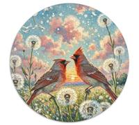 Common Linnet 1000 Piece Jigsaws Bird Round Jigsaw for Adults And Kids Colorful Unique Challenge Games Scene Creative 1000pcs (67.5x67.5cm)