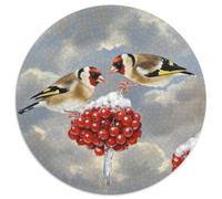 Common Linnet 1000 Pieces Jigsaw Bird Circular Jigsaw for Adults And Kids Modern Unique Challenge Games Scene Creative 1000pcs (67.5x67.5cm)
