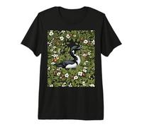 Common Loon Surrounded By Lady's Slipper Flowers Premium T-Shirt