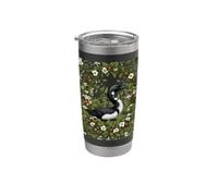 Common Loon Surrounded By Lady's Slipper Flowers Stainless Steel Insulated Tumbler
