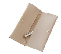 Common Nuovo Vegan Leather Pencil Case | Multi-Purpose Pen Case with Snap Button | Slim Pencil Pouch for Desk & Travel | Holds Pens, Cards, Sticky Notes & Apple Pencil | 7 Colors (Hazelnut Beige)