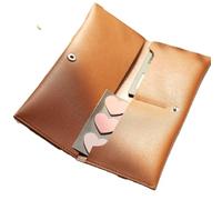 Common Nuovo Vegan Leather Pencil Case | Multi-Purpose Pen Case with Snap Button | Slim Pencil Pouch for Desk & Travel | Holds Pens, Cards, Sticky Notes & Apple Pencil | 7 Colors (Sunset Brown)