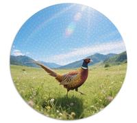Common Pheasant 1000 Piece Round Puzzle Advanced Level Puzzle Fans Strategic Planning Bird Framing Ready 1000pcs (67.5x67.5cm)