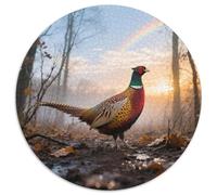 Common Pheasant 1000 Piece Round Puzzle Gentle Flow Elderly Safe Engagement Activity Bird Retirement Gift Calming Art 1000pcs (67.5x67.5cm)