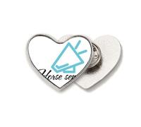 Common Sense Cognitive Understanding Horses Heart Metal Pin Brooch Clip Love