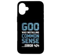 Common Sense Error 404 Tech Humor Text Case for iPhone 16 Plus
