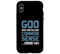 Common Sense Error 404 Tech Humor Text Case for iPhone X/XS