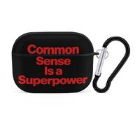 Common Sense Is A Superpower Compatible with Airpod Pro Case PC Scratch-Resistant Drop-Proof Protective Cover with Keychain