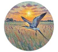 Common Snipe 1000 Pieces Jigsaw Bird Round Puzzle for Adults And Kids Modern Unique Challenge Games Scene Creative 1000pcs (67.5x67.5cm)