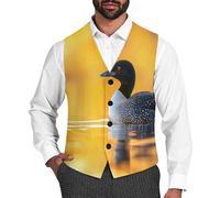 Common Sunset Men's Vest Suit Classic Waistcoat Vests Casual Business Dress Slim Fit V-Neck Tuxedo XL