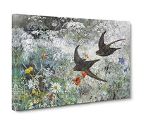 Common Swift Birds By Bruno Liljefors Canvas Print | Gallery Wrapped 30mm Frame Wall Art | 20x14 inches | Ready to Hang | Classic Bird Picture | Living Room Bedroom Lounge Office