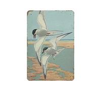 Common Tern Wildlife Bird Tin Sign Metal Plaque Art Hanging Iron Painting Retro Home Kitchen Garden Garage Wall Decor 12"x8"