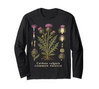 Common Thistle Botanical Anatomy Vintage Nature Study Long Sleeve T-Shirt