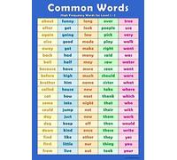 Common Words Childrens Wall Chart Educational Childs Poster Art Print WallChart