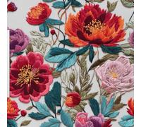 Commonplace Book Journal: Floral Embroidery Style Design, Florilegium, Blank Lined Notebook, 100 Pages, 8 Inches x 8 Inches