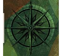 Commonplace Book Journal: Weathered Compass Star Design, Florilegium, Blank Lined Notebook, 100 Pages, 8 Inches x 8 Inches