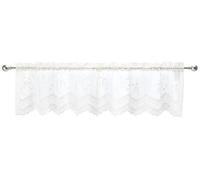 Commonwealth Home Fashions Mona Lisa Jacquard Scalloped Lace Valance, 56 x 15 Eggshell, 100% Polyester