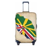 Commonwealth of Dominica Flag map01 Print Travel Luggage Cover Suitcase Cover Protector Suitcase Washable Baggage Covers Anti-Scratch
