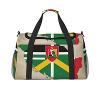 Commonwealth of Dominica Flag map03 Print Stylish Foldable Carry On Tote with Waterproof Zipper for Weekend Getaways Bag