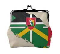 Commonwealth of Dominica Flag map03 Print Stylish Unique Coin Purse Cute Mini Wallet with Kiss Lock Waterproof for Coins