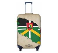 Commonwealth of Dominica Flag map03 Print Travel Luggage Cover Suitcase Cover Protector Suitcase Washable Baggage Covers Anti-Scratch