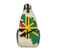 Commonwealth of Dominica Flag Map04 Crossbody Sling Bag Crossbody Shoulder Chest Bag Shoulder Strap Waist Fanny Pack Men Women
