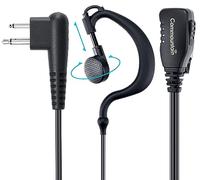Commountain CP200D CP100D Earpiece with PTT/Mic for Motorola Walkie Talkies Radios R2 CP200 CP185 BPR40 BPR40D CLS1410 CLS1110 DTR700 RDU4100 RDU4160D RMU2040 RMU2080D CLS CP, G Shape Earhook Headset