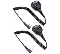 commountain Heavy Speaker Mic for Baofeng Radios BF-F8HP BF-F9 UV-82 UV-82HP UV-82C UV-5R UV-5R5 UV-5RA UV-5RE UV-5X3 V2+ BTECH Retevis Radioddity TYT Kenwood Radios, Shoulder Microphone-2 Pack