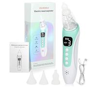 CommSin Baby Nasal Aspirator, Waterproof Electric Nasal Aspirator for Baby, Baby Nose Sucker Baby with 3 Silicone Tips, Adjustable 3 Levels Suction, Rechargeable, 8 Light Soothing Function & Music