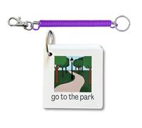 Communication Aid Cards for Non-Verbal Children, Autism Spectrum, Speech Delay, 25 Double-Sided Cards with Retractable Key Ring