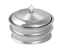 Communion Ware 2 Holy Wine Serving Trays with A Cover - Stainless Steel (Silver/Mirror)
