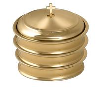 Communion Ware 3 Holy Wine Serving Trays with A Cover - Stainless Steel (Brass/Gold Shiny)