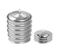 Communion Ware 5 Holy Wine Serving Trays with A Cover & 3 Stacking Bread Plates with A Cover - Stainless Steel (Mirror/Silver)