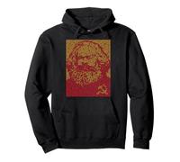 Communist Manifesto text pixel art Karl Marx red propaganda Pullover Hoodie