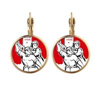 Communist Paper Red Patriotism Gold Clip On Drop Earrings Non Piercing Dangle Jewelry
