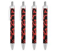 Communist Party of Vietnam Flag Stylish Retractable Ballpoint Pen 0.5mm Fine Roller Black Inks for Diary Pens 4 PCS AS PIC 3