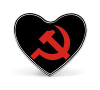 Communist Party of Vietnam Flag Unisex Novelty Brooches & Pins Heart Metal Lapel Badge for Clothing Shawl Hat