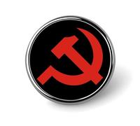 Communist Party of Vietnam Flag Unisex Novelty Brooches & Pins Round Metal Lapel Badge for Clothing Shawl Hat