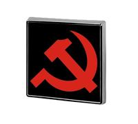 Communist Party of Vietnam Flag Unisex Novelty Brooches & Pins Square Metal Lapel Badge for Clothing Shawl Hat