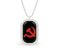 Communist Party of Vietnam Flag Women's Necklaces Lightweight Alloy Pendant Diamond Necklace Ladies Jewelry Gift