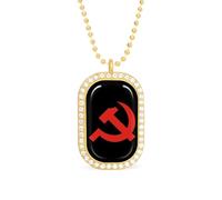 Communist Party of Vietnam Flag Women's Necklaces Lightweight Alloy Pendant Diamond Necklace Ladies Jewelry Gift