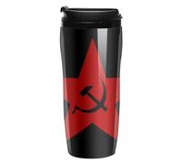 Communist USSR Travel Coffee Mug with Flip Lid Reusable Tumbler Water Bottle Tea Cup 350ml
