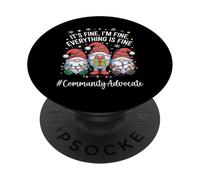Community Advocate Gnome Everything Is Fine Funny Christmas PopSockets Adhesive PopGrip