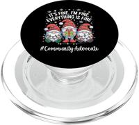 Community Advocate Gnome Everything Is Fine Funny Christmas PopSockets PopGrip for MagSafe