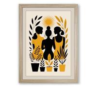 Community and Harvest Botanical Framed Wall Art Print A4 (29.7×21cm) Oak, Wall Decor for Living Room, Bedroom, Office & Home, Ready to Hang, Art Gift