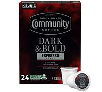 Community Coffee Dark & Bold Espresso Roast Coffee Pods, 24 Pack, Compatible with Keurig 2.0 K-Cup Brewers.